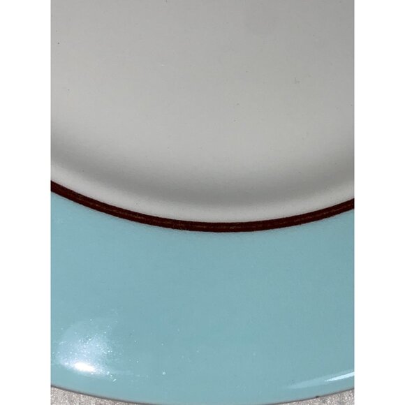 Set Of 4 Pagnossin Treviso 8” Egg Blue & White Ironstone Plates Made In Italy Di - Picture 7 of 7